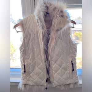 Ralph Lauren reversible fur quilted down vest , vintage size S , very good condi